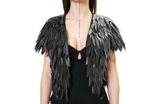 Pardolato inner tube feather bolero